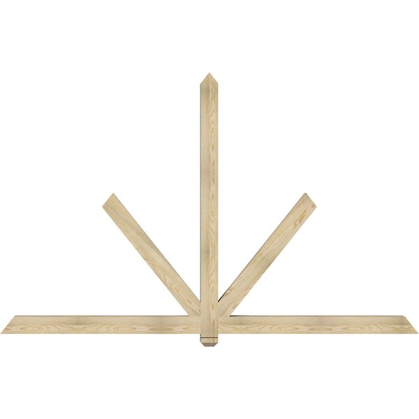 Ekena Millwork Kennewick Rough Sawn Timber Gable Bracket, Douglas Fir, 96"W x 60"H x 4"D x 4"F, 15/12 Pitch GBW096X60X0404KEN00RDF - main